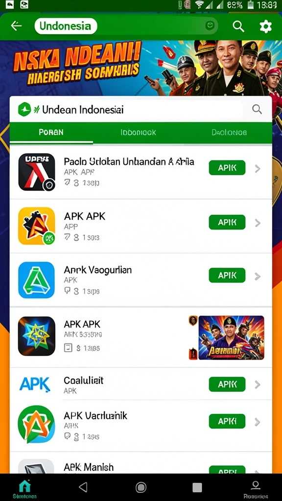 Tampilan awal yang menarik dengan karakter unik.