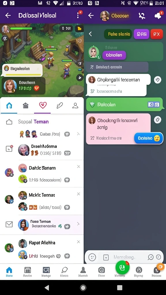 Mode multiplayer yang memungkinkan bermain dengan teman.