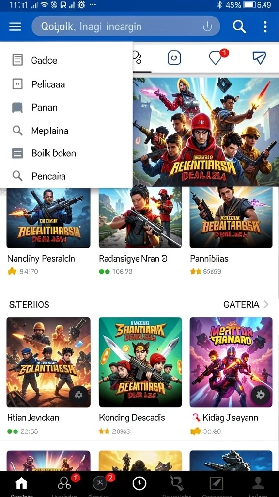 Tampilan awal yang menarik dan mudah dinavigasi.