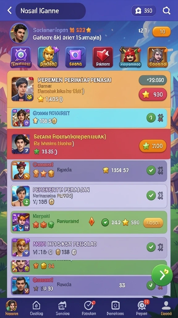 Sistem reward yang memberikan motivasi kepada pemain.