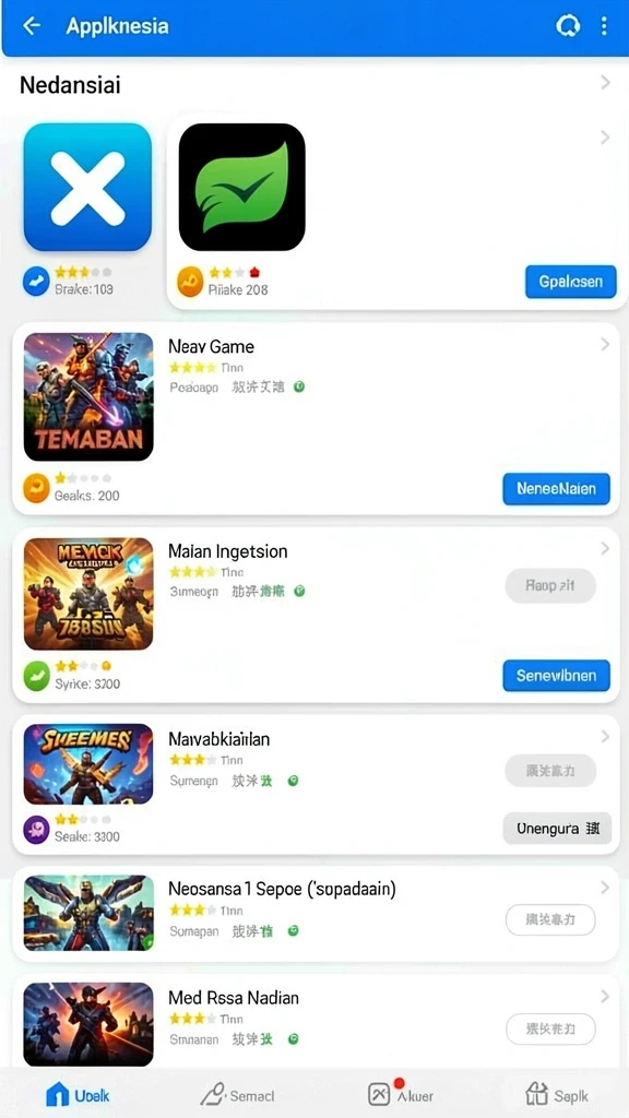 Pengalaman interaktif dengan sistem kustomisasi karakter.
